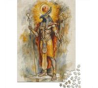 Hard Jigsaw Puzzle for Adults 1000 Pieces Egyptian God Statue Art Print Jigsaw Puzzle Anti-Stress Toys Precision Cutting Great Gift for Gaming 70x50cm/1000pcs