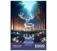 Hard Jigsaw Puzzle for Adults 1000 Pieces Enchanted Forest Reflections Teenager Puzzles Family Game Staycation Kill Time Challenging To Complete 52x38cm/1000pcs