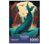 Hard Jigsaw Puzzle for Adults 1000 Pieces Enchanted Kingdom Whale Jigsaw Anti-Stress Toys Analysis And Logic Birthday Present, Gifts, 38x26cm/1000pcs