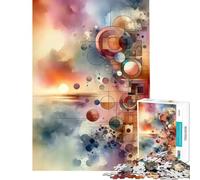 Hard Jigsaw Puzzle for Adults 1000 Pieces Ethereal Geometric Whimsy Help The Brain Exercise For Family Fun Educational Toy for Ages 14 And over (38X26cm)