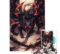 Hard Jigsaw Puzzle for Adults 1000 Pieces Evil Black Kitsune Fox Fun Activities at Home Family Activities Fun Games Suitable for Ages 14 And Up (50X75CM)