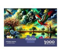 Hard Jigsaw Puzzle for Adults 1000 Pieces Fantasy Artwork with Mythical Creatures-1 Puzzles for Adults Toy Wall Decor Stress Reliever Birthday Present, Gifts, 38x26cm/1000pcs