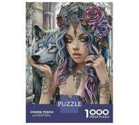 Hard Jigsaw Puzzle for Adults 1000 Pieces Fantasy Artwork with Wolf-4 Teenager Puzzles Fun Games Presents for Women Challenging To Complete 38x26cm/1000pcs