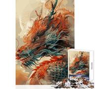 Hard Jigsaw Puzzle for Adults 1000 Pieces Fantasy White Dragon Beast Jigsaw Puzzle 1000 Relaxing Games Great Gifts for Games Staycation Kill Time (50x75cm)