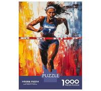 Hard Jigsaw Puzzle for Adults 1000 Pieces Female Athlete Painting Jigsaw Brain Teaser Game Analysis And Logic Great Gift for Gaming 52x38cm/1000pcs