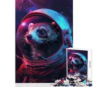Hard Jigsaw Puzzle for Adults 1000 Pieces Ferret Astronaut Educational Toy Great Gift for Games Educational Games Artists' Collection, Fine Arts Size 50x75cm