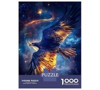 Hard Jigsaw Puzzle for Adults 1000 Pieces Fiery Eagle in Space Jigsaw Brain Teaser Game Analysis And Logic Great Gift for Gaming 52x38cm/1000pcs