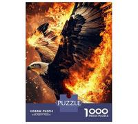 Hard Jigsaw Puzzle for Adults 1000 Pieces Fiery Eagle Jigsaw Brain Teaser Game Analysis And Logic Great Gift for Gaming 52x38cm/1000pcs