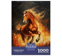 Hard Jigsaw Puzzle for Adults 1000 Pieces Flaming Horse Jigsaw Brain Teaser Game Analysis And Logic Great Gift for Gaming 52x38cm/1000pcs