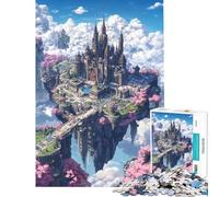Hard Jigsaw Puzzle for Adults 1000 Pieces Floating Castle in The Sky Fun Activities at Home Difficult Challenge Toy Wall Decor for Age 14+ Game (38x26cm)