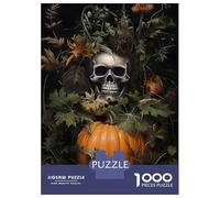 Hard Jigsaw Puzzle for Adults 1000 Pieces Floral Skeleton Pumpkin Adult Puzzles Relax Games Enhance Memory Great Gift for Gaming 52x38cm/1000pcs