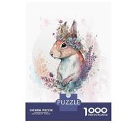 Hard Jigsaw Puzzle for Adults 1000 Pieces Flower Squirrel Artwork Puzzle for Adults Hands-on Game Difficult Hard Birthday Present, Gifts, 38x26cm/1000pcs