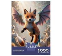 Hard Jigsaw Puzzle for Adults 1000 Pieces Flying Fox Kit with Dragon Wings Jigsaw Brain Teaser Game Analysis And Logic Great Gift for Gaming 38x26cm/1000pcs