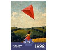 Hard Jigsaw Puzzle for Adults 1000 Pieces Flying Free - Naïf Childhood Joy Art Puzzles for Adults DIY Toys Improve Memory Birthday Present, Gifts, 52x38cm/1000pcs