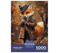 Hard Jigsaw Puzzle for Adults 1000 Pieces Fox Detective(2) Jigsaw Brain Teaser Game Analysis And Logic Great Gift for Gaming 70x50cm/1000pcs