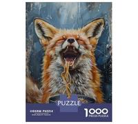Hard Jigsaw Puzzle for Adults 1000 Pieces Fox Eating Ramen Noodles Teenager Puzzles Hands-on Game Staycation Kill Time Great Gift for Gaming 52x38cm/1000pcs