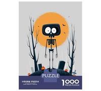 Hard Jigsaw Puzzle for Adults 1000 Pieces From The Grave - Cute Skeleton Halloween Art Adult Jigsaw Puzzle Relax Games Enhance Memory Educational Challenge 52x38cm/1000pcs