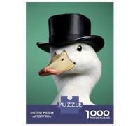 Hard Jigsaw Puzzle for Adults 1000 Pieces Funny Duck in A Suit Teenager Puzzles Hands-on Game Staycation Kill Time Great Gift for Gaming 38x26cm/1000pcs