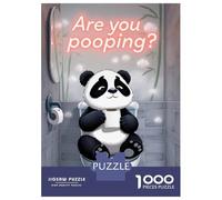 Hard Jigsaw Puzzle for Adults 1000 Pieces Funny Panda Toilet Humor Adult Jigsaw Relaxing Games Difficult Hard Educational Challenge 52x38cm/1000pcs