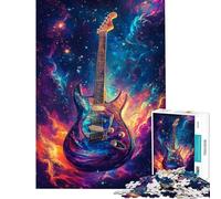 Hard Jigsaw Puzzle for Adults 1000 Pieces Galactic Guitar Glow Puzzles for Teenagers Staycation Kill Time Fun Activities at Home Challenging Game Gifts (Size 38x52cm)