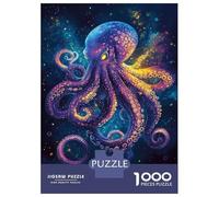 Hard Jigsaw Puzzle for Adults 1000 Pieces Galactic Octopus -1 Jigsaw Brain Teaser Game Analysis And Logic Great Gift for Gaming 52x38cm/1000pcs