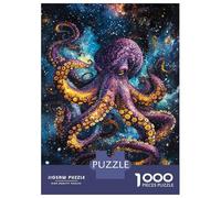 Hard Jigsaw Puzzle for Adults 1000 Pieces Galactic Octopus -4 Jigsaw Brain Teaser Game Analysis And Logic Great Gift for Gaming 38x26cm/1000pcs