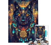 Hard Jigsaw Puzzle for Adults 1000 Pieces Galactic Wolf Spirit 1000 Piece Jigsaw Toy Wall Decor Gifts For Birthdays Birthday Present (Size 38x26cm)