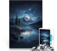 Hard Jigsaw Puzzle for Adults 1000 Pieces Galaxies Reflection Made of cardboard for ages 14 and over DIY Toys Unique gifts for birthday and Christmas。size:38x52cm/14.96x20.47inch