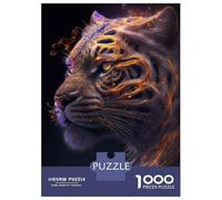 Hard Jigsaw Puzzle for Adults 1000 Pieces Galaxy Gold Tiger Animal Puzzles for Adults Brain Teaser Game Analysis And Logic Gifts for Friends And Family 52x38cm/1000pcs