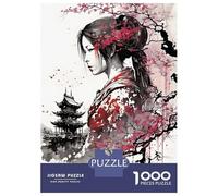 Hard Jigsaw Puzzle for Adults 1000 Pieces Geisha Cherry Blossom 1 Teenager Puzzles Hands-on Game Staycation Kill Time Great Gift for Gaming 38x26cm/1000pcs