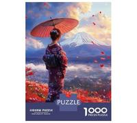 Hard Jigsaw Puzzle for Adults 1000 Pieces Geisha Looking at Fuji Puzzle for Adults Hands-on Game Difficult Hard Birthday Present, Gifts, 38x26cm/1000pcs