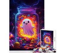 Hard Jigsaw Puzzle for Adults 1000 Pieces Ghost in A Candy Jar DIY Toys Gift Birthday Practical Game Artists' Collection, Fine Arts Size 50x75cm