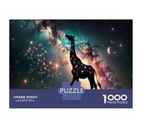 Hard Jigsaw Puzzle for Adults 1000 Pieces Giraffe Constellation Night Sky Jigsaw Puzzle Toy Wall Decor Analysis And Logic Gifts for Friends And Family 70x50cm/1000pcs