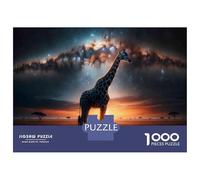 Hard Jigsaw Puzzle for Adults 1000 Pieces Giraffe in The African Savannah Jigsaw Puzzle Toy Wall Decor Analysis And Logic Gifts for Friends And Family 38x26cm/1000pcs