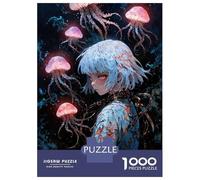 Hard Jigsaw Puzzle for Adults 1000 Pieces Girl Jelly Fish Puzzles for Adults DIY Toys Improve Memory Birthday Present, Gifts, 38x26cm/1000pcs