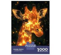 Hard Jigsaw Puzzle for Adults 1000 Pieces Glowing Giraffe Animal Puzzle for Adults Hands-on Game Difficult Hard Birthday Present, Gifts, 52x38cm/1000pcs