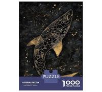 Hard Jigsaw Puzzle for Adults 1000 Pieces Gold Shark Abstract Art Jigsaw for Adults Relax Games Difficult Challenge Birthday Present, Gifts, 52x38cm/1000pcs
