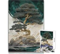 Hard Jigsaw Puzzle for Adults 1000 Pieces Golden Bonsai Tree Fall Soothing Quiet Time Enjoyment Strict Precision Standard Play Toy Size 50x75cm