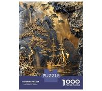 Hard Jigsaw Puzzle for Adults 1000 Pieces Golden Horizon Coastline Puzzle for Adults Hands-on Game Difficult Hard Birthday Present, Gifts, 38x26cm/1000pcs