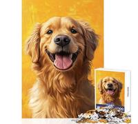 Hard Jigsaw Puzzle for Adults 1000 Pieces Golden Joyful Canine Educational Games Difficult Hard Toy Wall Decor Artists' Collection, Fine Arts (50x75cm)