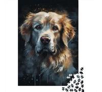 Hard Jigsaw Puzzle for Adults 1000 Pieces Golden Retriever Art Print-4 Jigsaw Puzzle Anti-Stress Toys Precision Cutting Great Gift for Gaming 38x26cm/1000pcs