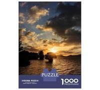 Hard Jigsaw Puzzle for Adults 1000 Pieces Golden Sunset Over Water And Trees Puzzles for Adults Brain Teaser Game Analysis And Logic Gifts for Friends And Family 38x26cm/1000pcs
