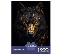 Hard Jigsaw Puzzle for Adults 1000 Pieces Golden Wolf Adult Puzzles Relax Games Enhance Memory Great Gift for Gaming 52x38cm/1000pcs