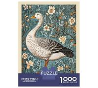 Hard Jigsaw Puzzle for Adults 1000 Pieces Goose William Morris Floral Puzzle for Adults Hands-on Game Difficult Hard Birthday Present, Gifts, 38x26cm/1000pcs
