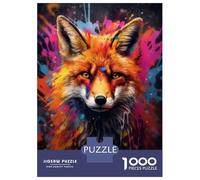 Hard Jigsaw Puzzle for Adults 1000 Pieces Graffiti Splatter Fox Wall Teenager Puzzles Hands-on Game Staycation Kill Time Great Gift for Gaming 70x50cm/1000pcs