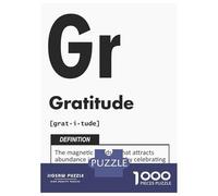 Hard Jigsaw Puzzle for Adults 1000 Pieces Gratitude Definition - Inspirational Manifestation Puzzle for Adults Hands-on Game Difficult Hard Birthday Present, Gifts, 38x26cm/1000pcs