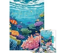 Hard Jigsaw Puzzle for Adults 1000 Pieces Great Barrier Reef Educational Challenge Wall Decoration Toy Wall Decor for Age 14+ Game (38X26CM)