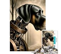 Hard Jigsaw Puzzle for Adults 1000 Pieces Great Dane Steampunk Difficult And Challenge Home Art Decor Family Game for And from 14 Years And over (38x52cm)