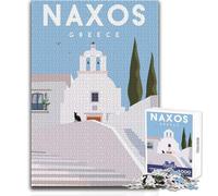 Hard Jigsaw Puzzle for Adults 1000 Pieces Greece Island Family Fun & Game Night Pattern Assembly Anti-Stress Toys Size 38x26cm