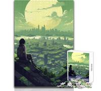 Hard Jigsaw Puzzle for Adults 1000 Pieces Green Dead City Soothing Quiet Time Enjoyment Strict Precision Standard Play Toy Size 50x75cm